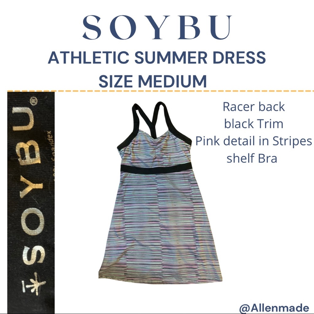 *Price ⬇️*Soybu Athletic Summer Dress Size Medium,shelf bra,racer back